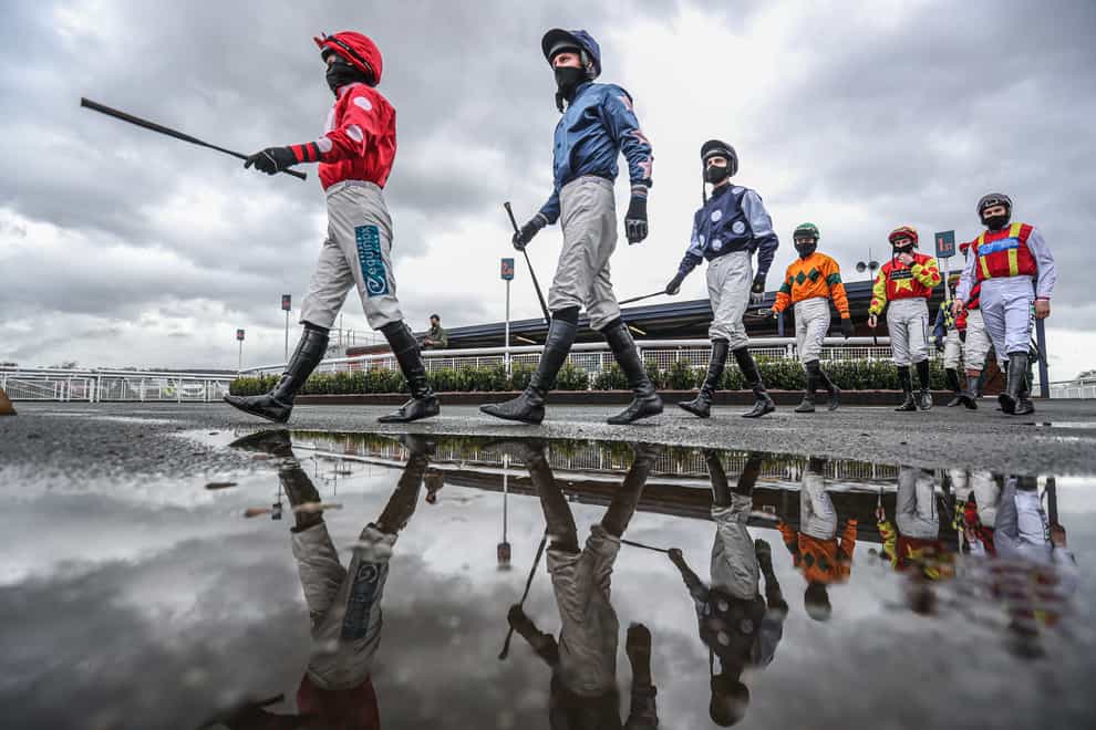 Jockeys at Ludlow racecourse