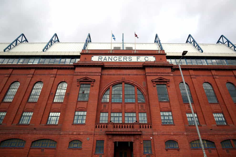 Rangers fans gathered outside Ibrox on Saturday