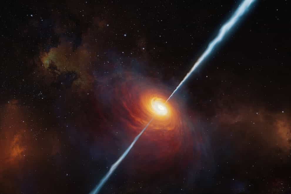 Artist’s impression of the distant quasar
