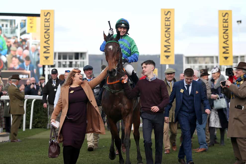 Maxine O’Sullivan celebrates victory at Cheltenham last year with It Came To Pass