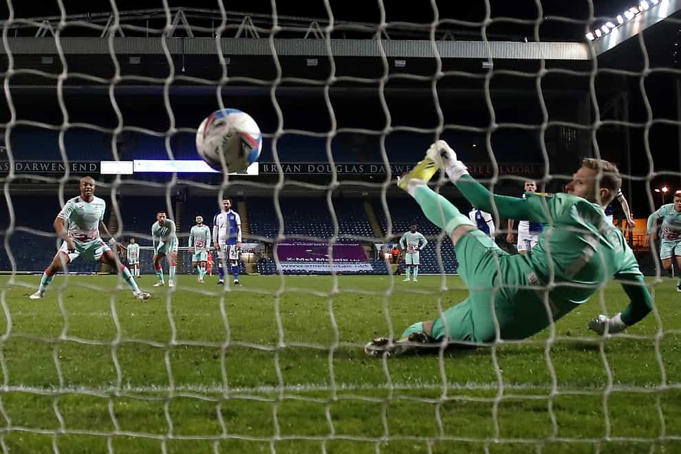 Swansea needed Andre Ayew's penalty to take a point from Ewood Park (Martin Rickett/PA)