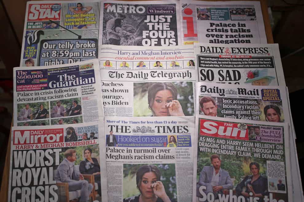 Front pages on the Meghan interview bombshell