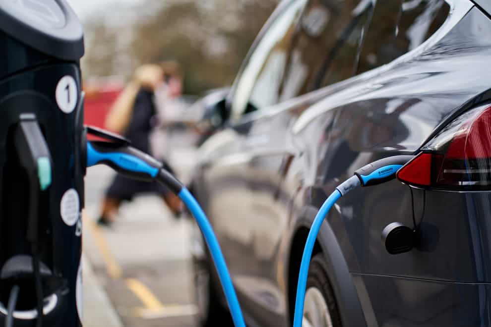 An electric car being charged