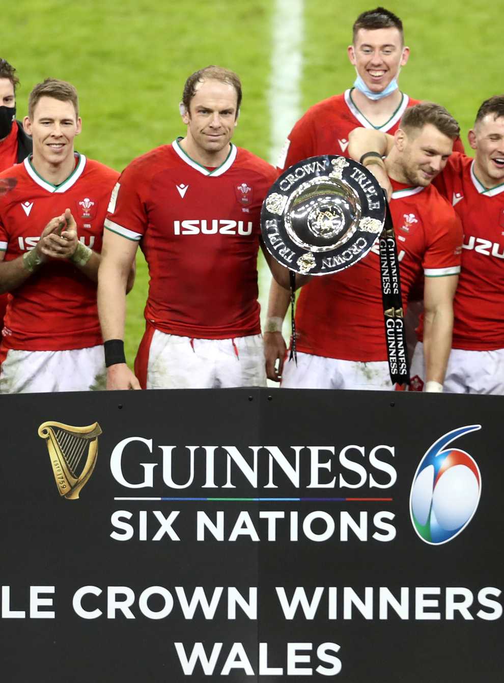 Wales celebrate winning the Six Nations triple crown