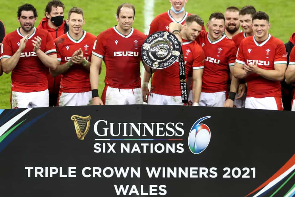 Wales celebrate winning the Six Nations triple crown