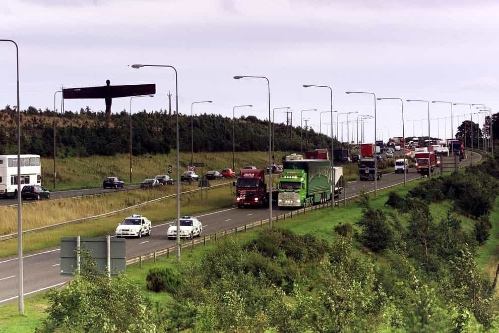 The Angel of the North is close to the A1 (