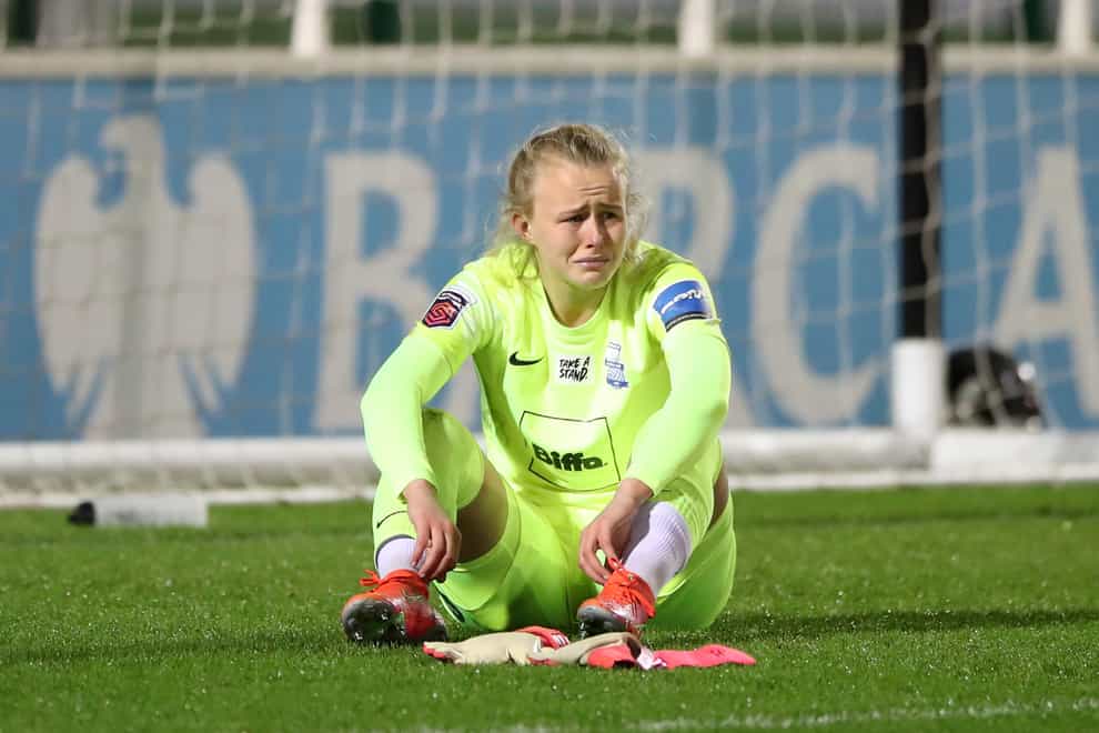 Hannah Hampton during the defeat to Everton