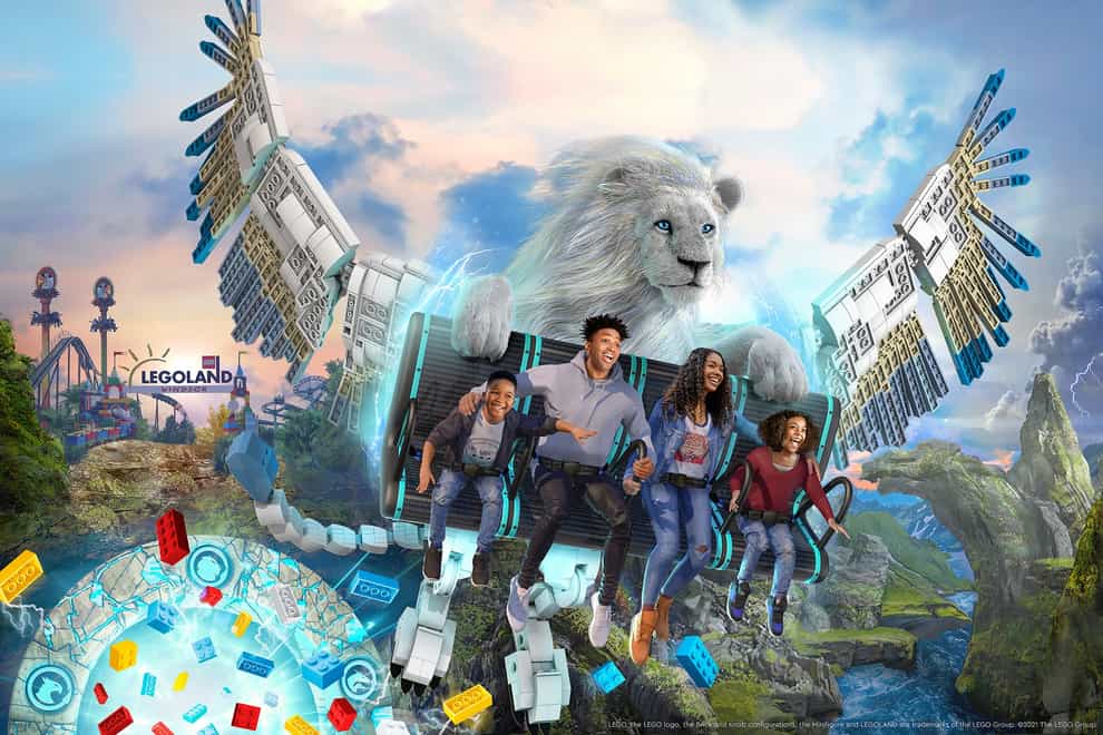 An artist's impression of Legoland's new Flight Of The Sky Lion ride