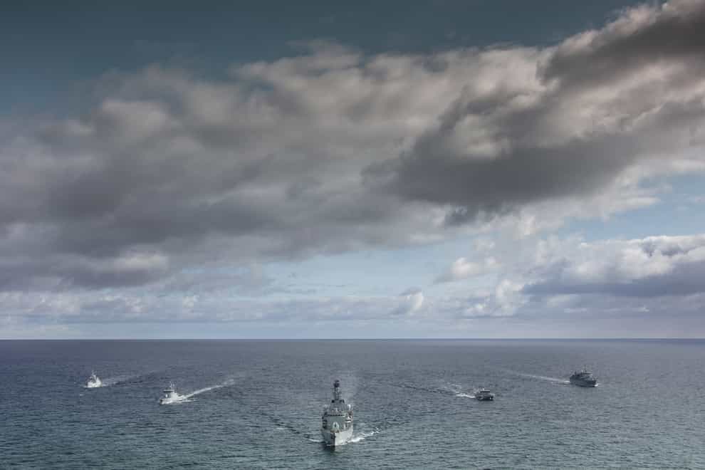 Ships on exercises in the Baltic
