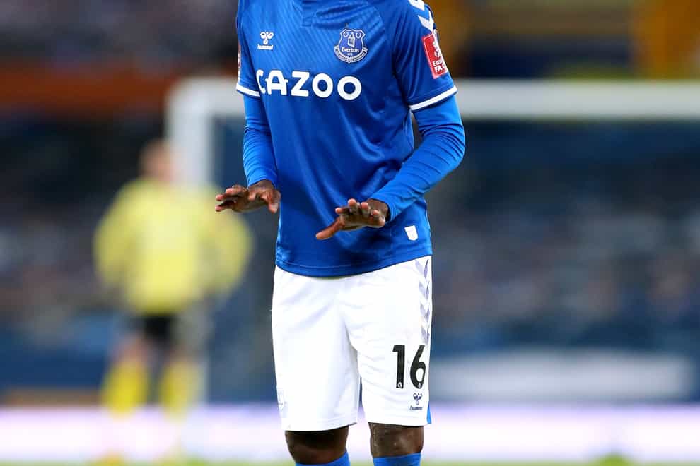 Everton midfielder Abdoulaye Doucoure on the pitch at Goodison Park