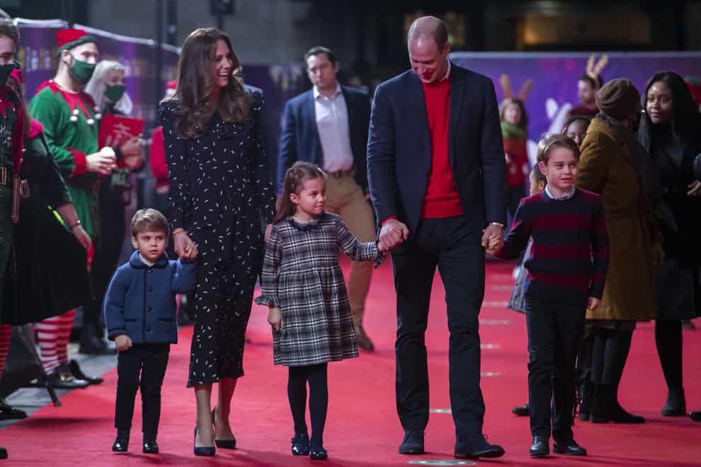 The Duke and Duchess of Cambridge with their children