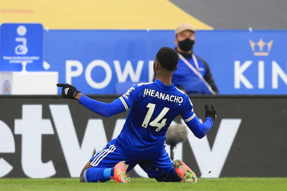 Kelechi Iheanacho celebrates a goal