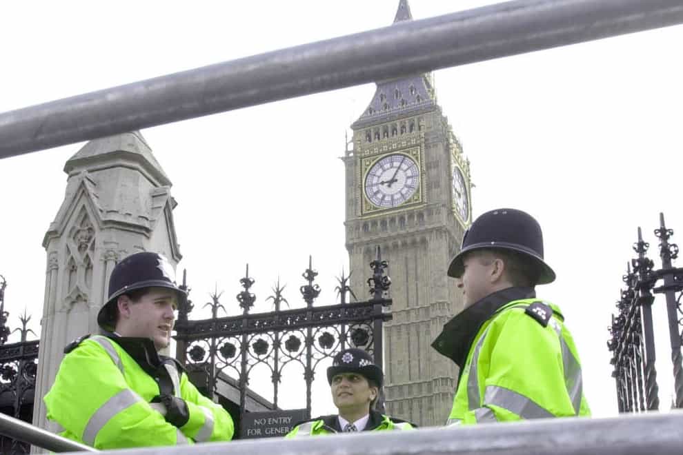 Police officers before a demonstration in London (John Stillwell/PA)