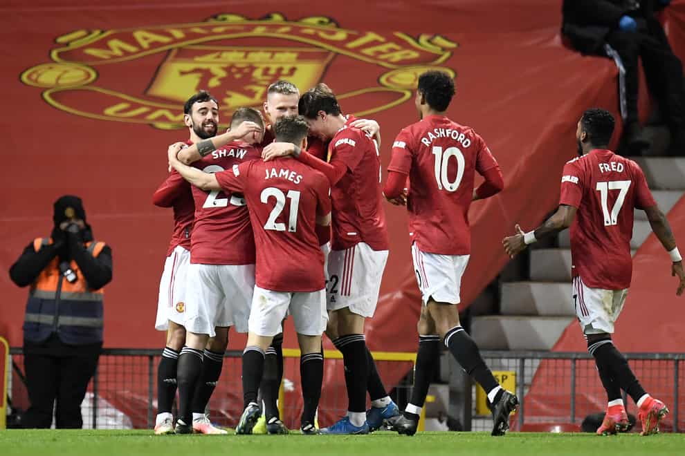 Manchester United celebrate a goal