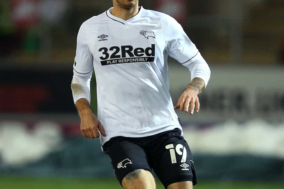 Derby's Lee Gregory is fit for Tuesday's visit of Brentford.