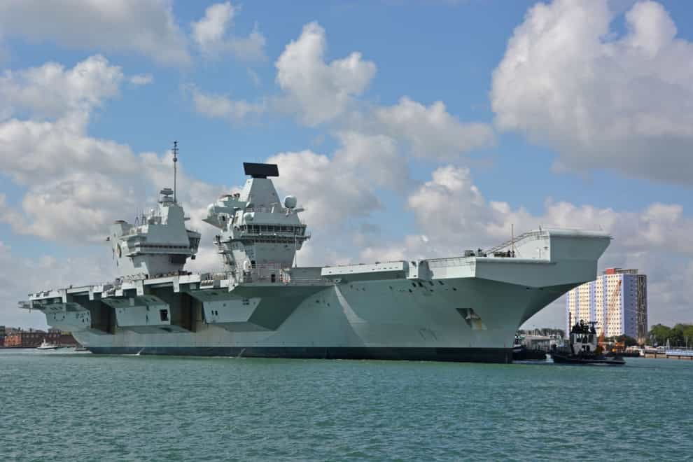 The Royal Navy aircraft carrier HMS Queen Elizabeth (Ben Mitchell/PA)