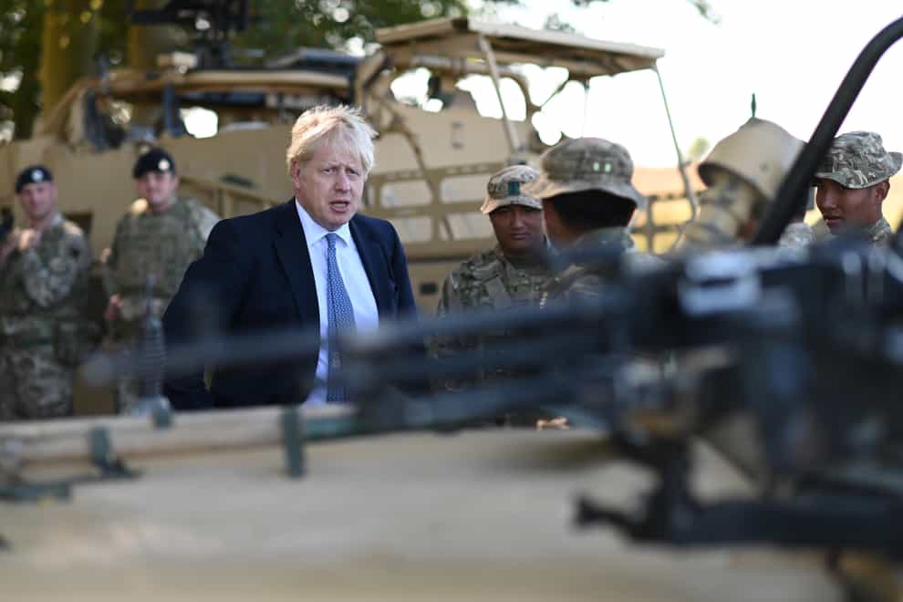 Boris Johnson visits Salisbury Plain