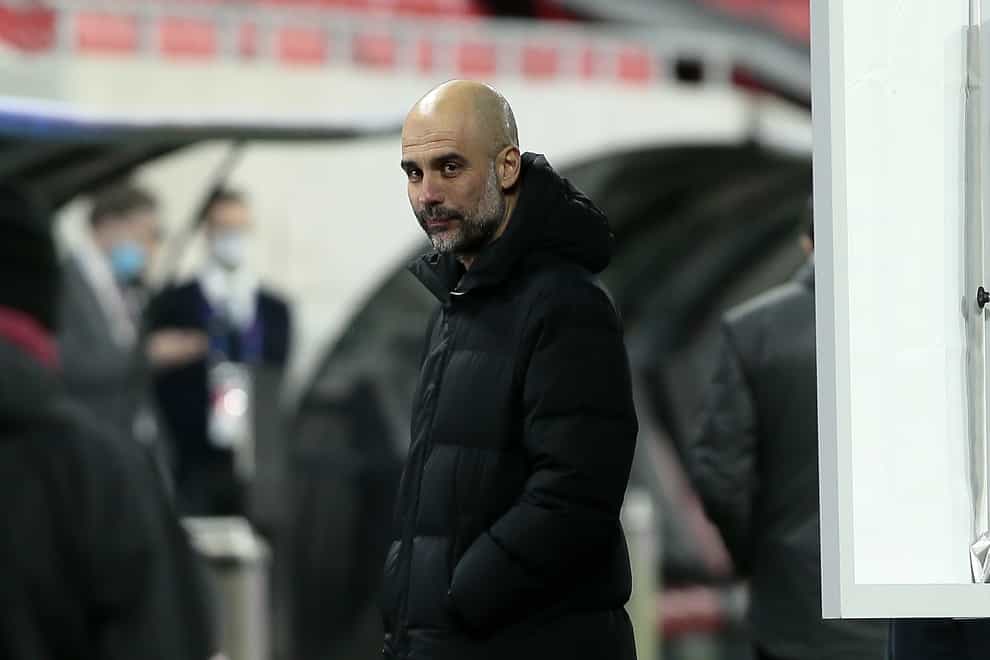 Manchester City manager Pep Guardiola is not thinking about trophies yet