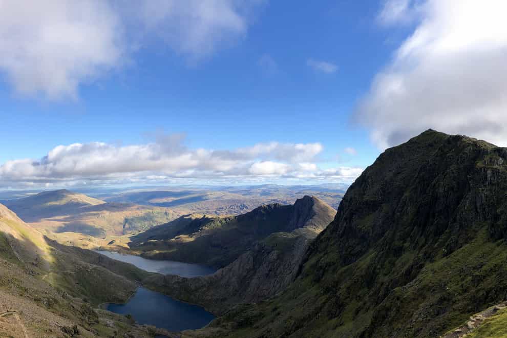 A view of the summit of Snowdon (right) in Wales (Joe Giddens/PA)