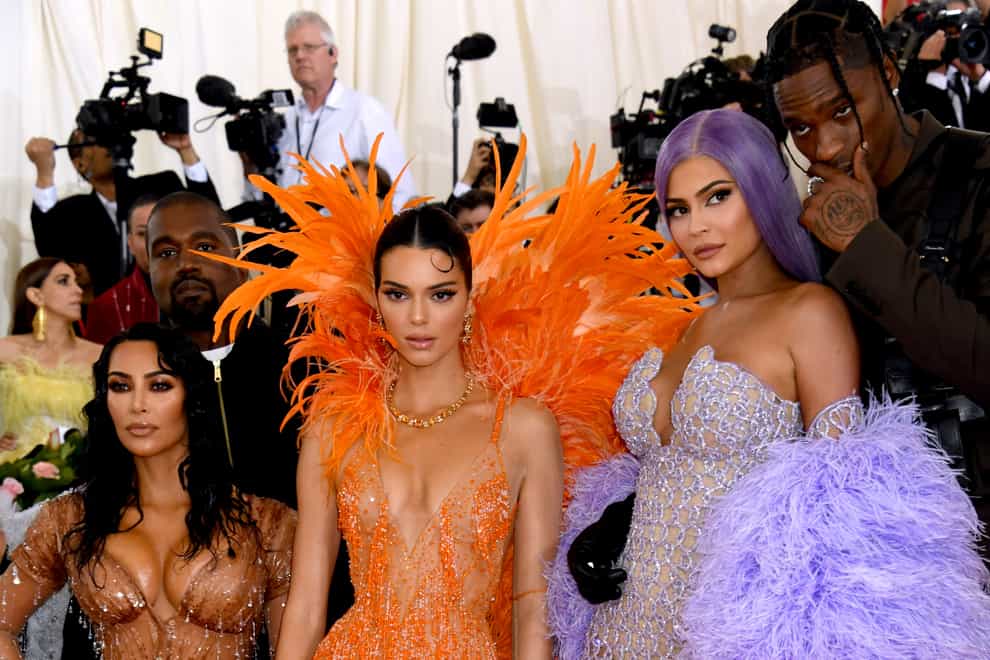 (Left to right) Kim Kardashian-West, Kanye West, Kendall Jenner, Kylie Jenner and Travis Scott attending the Metropolitan Museum of Art Costume Institute Benefit Gala 2019 in New York, USA.