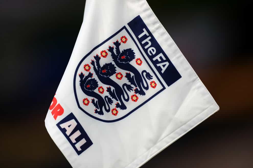 A general view of an England and FA branded corner flag