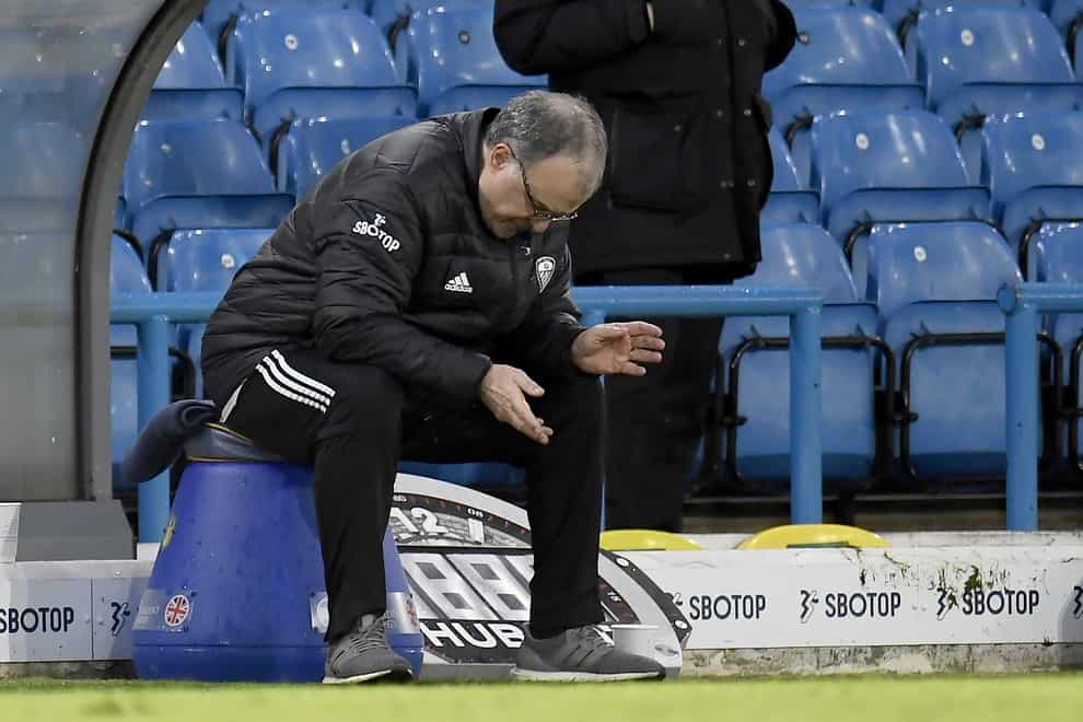Leeds boss Marcelo Bielsa on the touchline