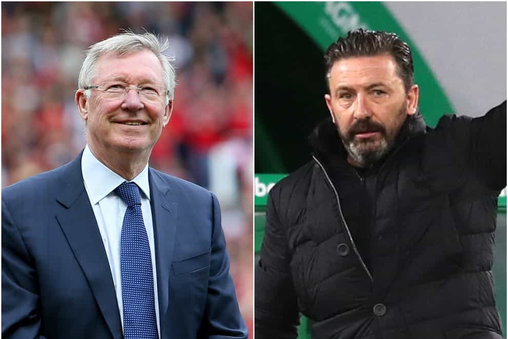 Sir Alex Ferguson, left, has offered to give Derek McInnes a reference