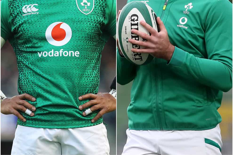 Bundee Aki, left, and Jacob Stockdale, right, will make their first Ireland appearances of 2021