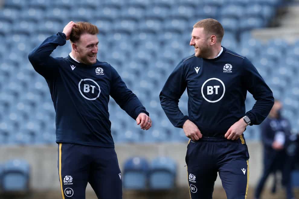 Scotland skipper Stuart Hogg (left) will take over the 10 jersey from Finn Russell, who sits out Saturday's clash with Italy because of a concussion