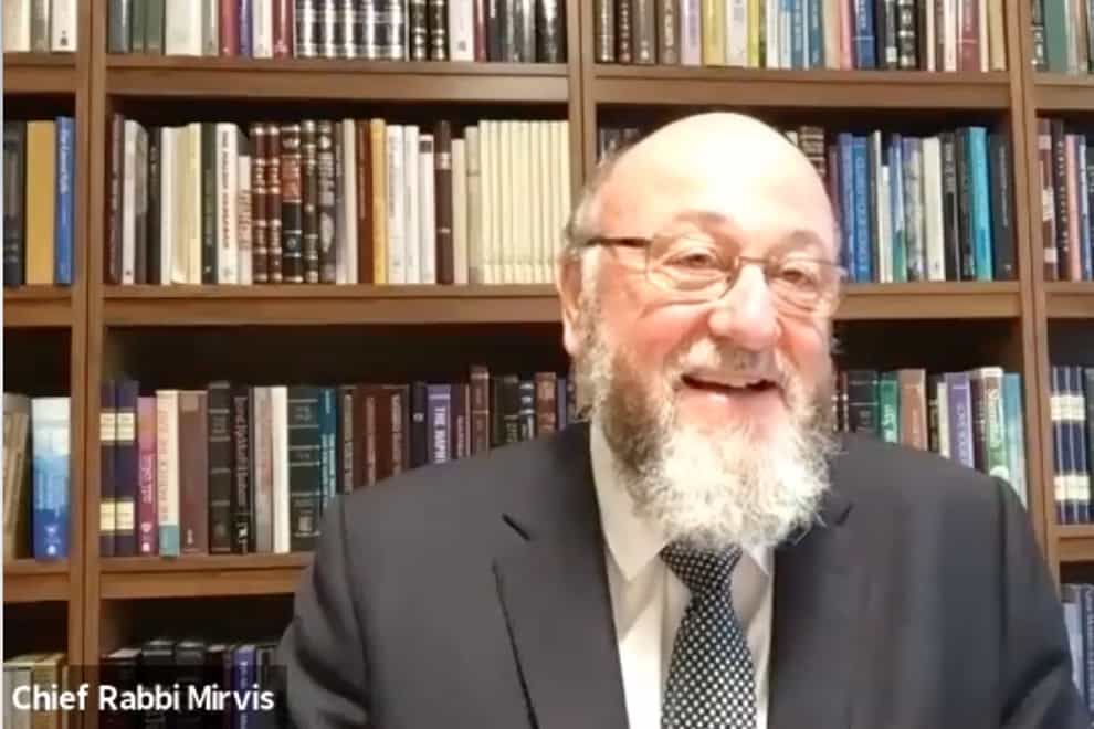 The Chief Rabbi said "thank God for Zoom" as he reflected on a year since the pandemic began (Office of the Chief Rabbi/PA)