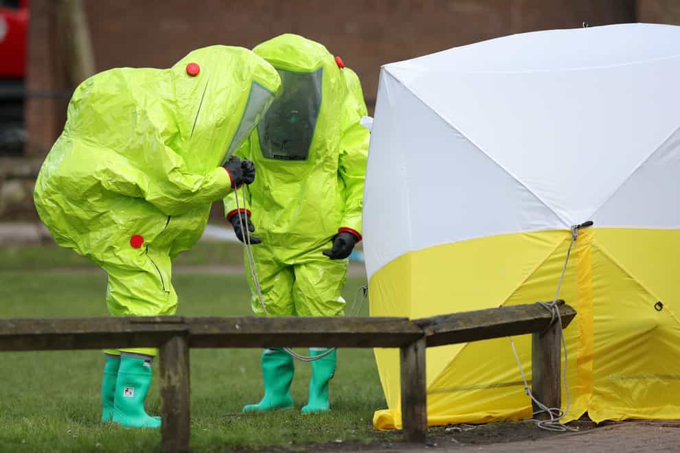 Personnel in hazmat suits following the Salisbury nerve agent attack