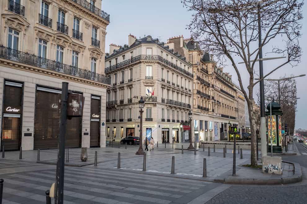 An empty Champs Elysees (Rafael Yaghobzadeh/AP)