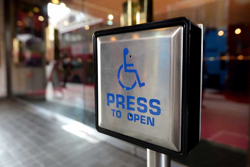 Disabled access button outside building