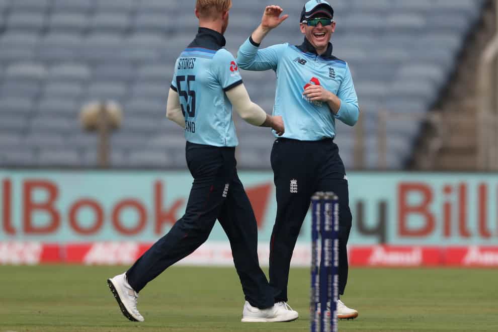 Ben Stokes took three wickets, but there is an injury concern to Eoin Morgan (Rafiq Maqbool/AP)