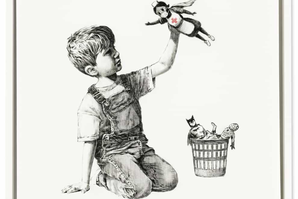Undated handout image issued by Christie’s of Banksy’s Game Changer