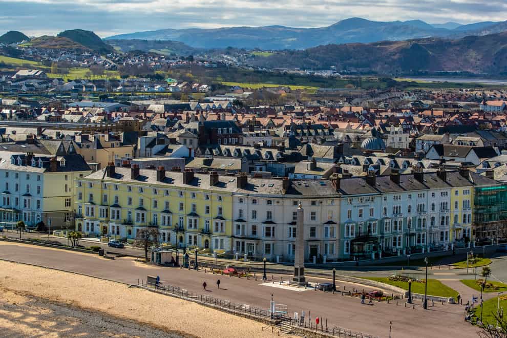 The seafront at Llandudno, north Wales, almost empty of people during lockdown (Peter Byrne/PA)