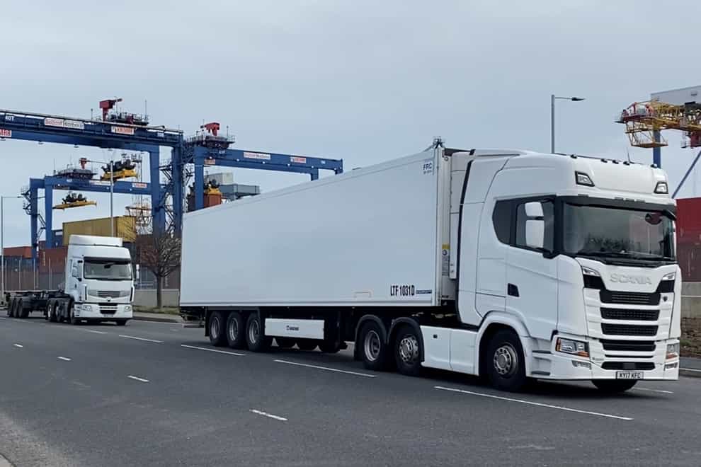 Freight lorries at Belfast Port