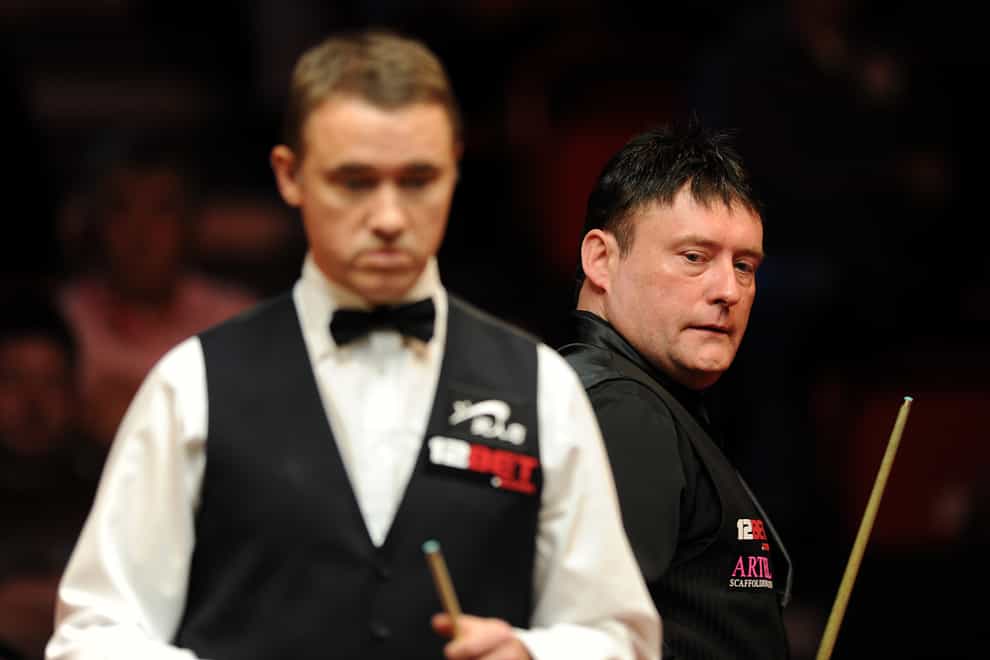 Stephen Hendry, left, and Jimmy White will renew their rivalry next month (Andrew Matthews/PA)