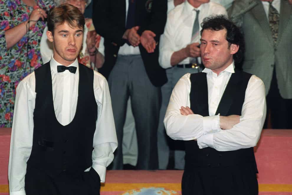 Stephen Hendry, left, got the better of Jimmy White on four occasions in a World Championship final (Malcolm Croft/PA)
