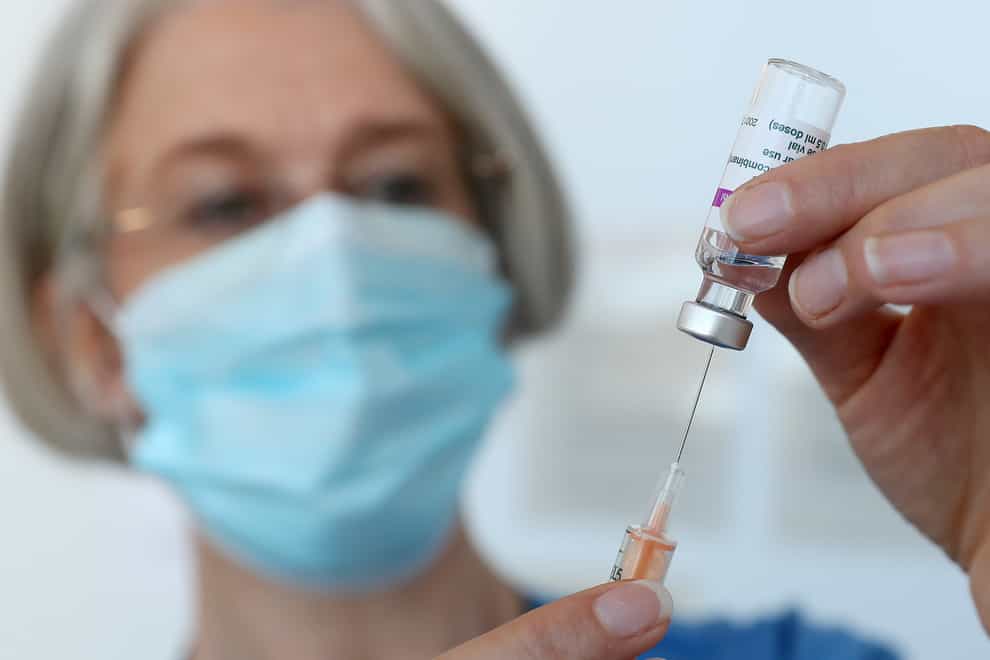 Woman with coronavirus vaccine