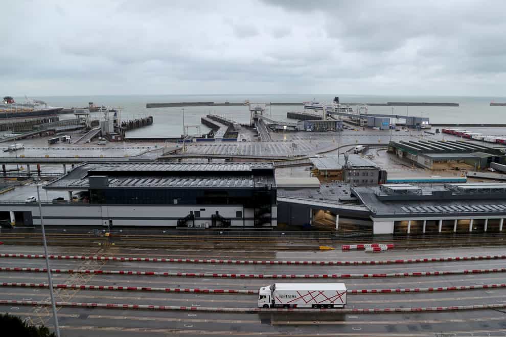A lorry arrives at the Port of Dover (Gareth Fuller/PA)
