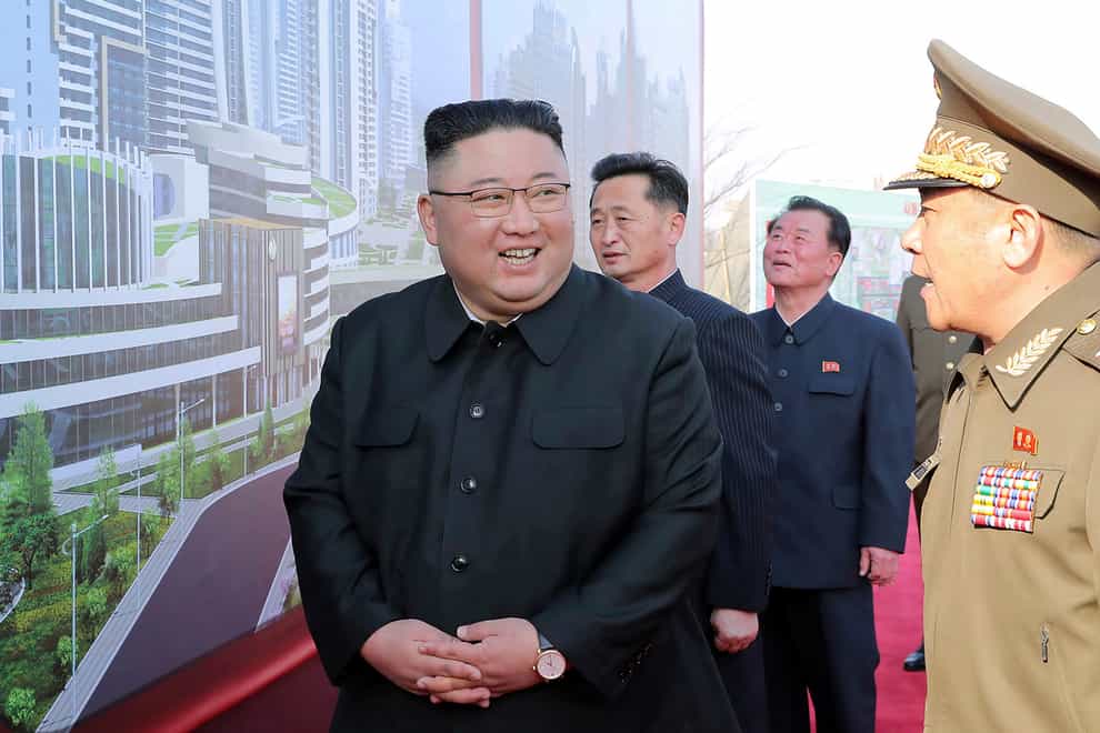 North Korean leader Kim Jong Un at a ceremony in Pyongyang on Tuesday
