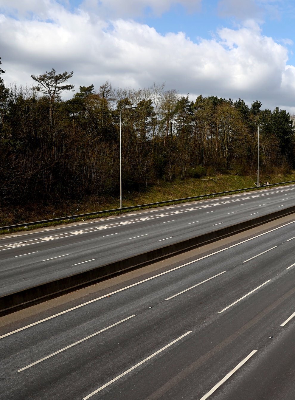 An empty stretch of the M1 motorway near to Nottingham