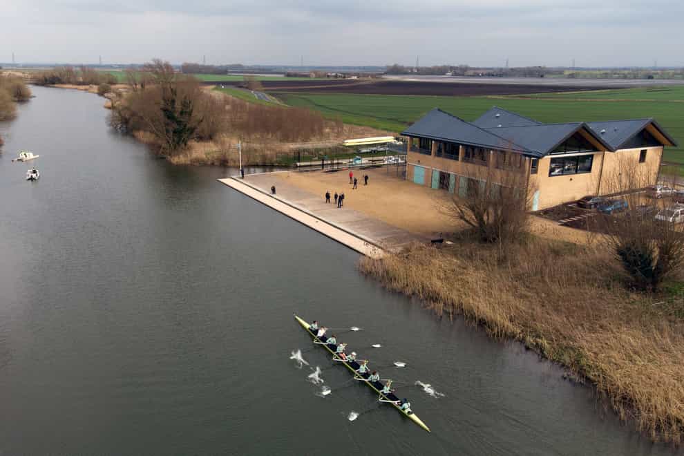 Cambridge University Boat Club women’s crew train on the River Great Ouse near Ely
