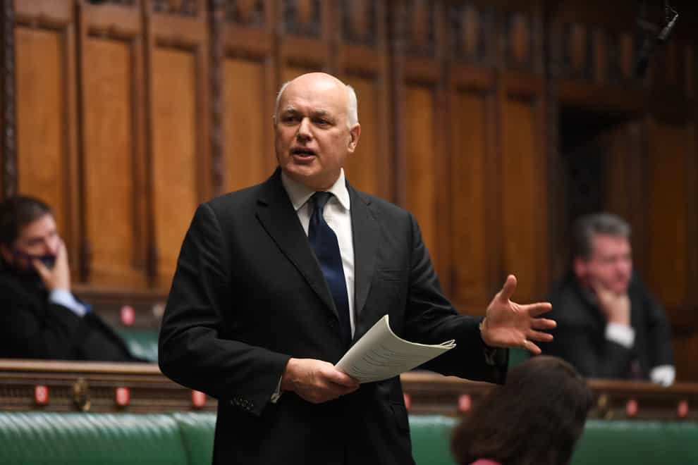 Iain Duncan Smith during the debate in the House of Commons