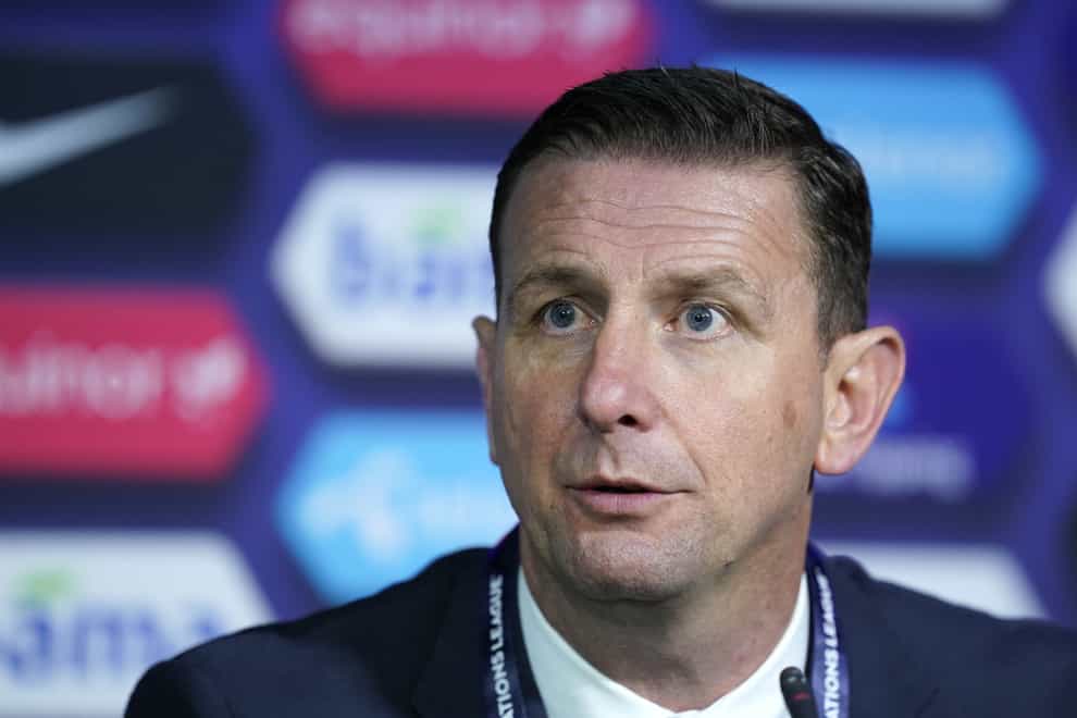 Ian Baraclough during a press conference
