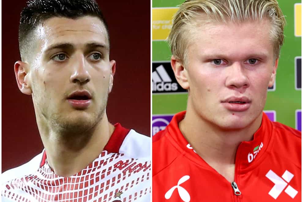 Diogo Dalot and Erling Haaland