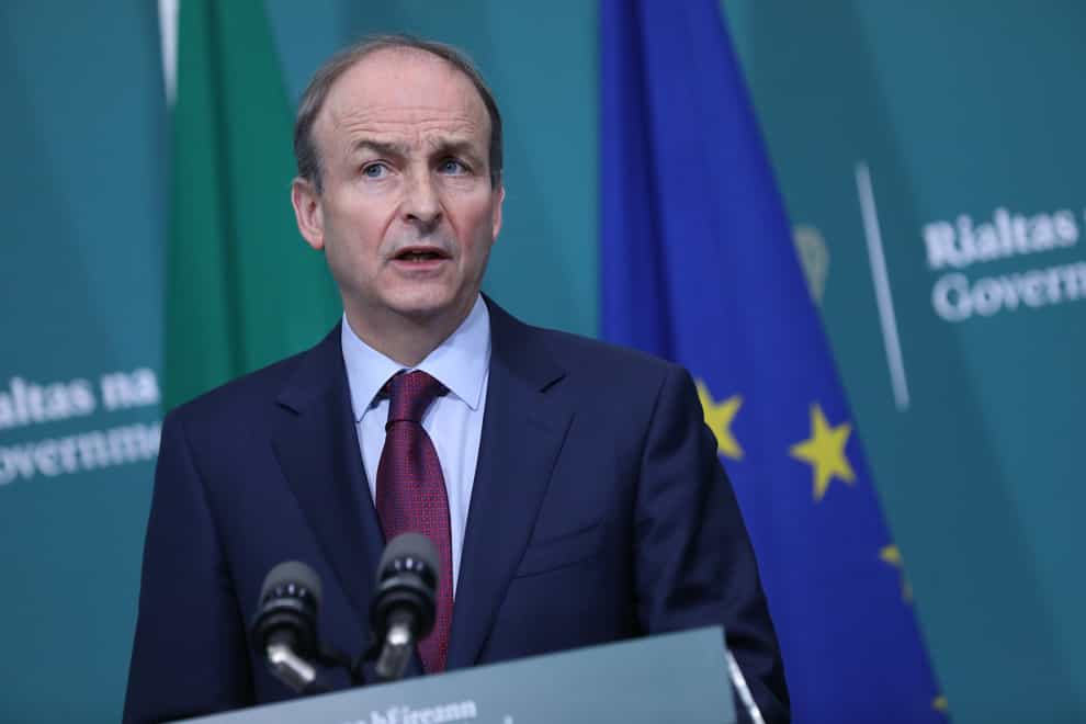 Taoiseach Micheal Martin speaking during the publication of the final text of the Climate Action and Low Carbon (Amendment) Bill (Julien Behal Photography/PA)