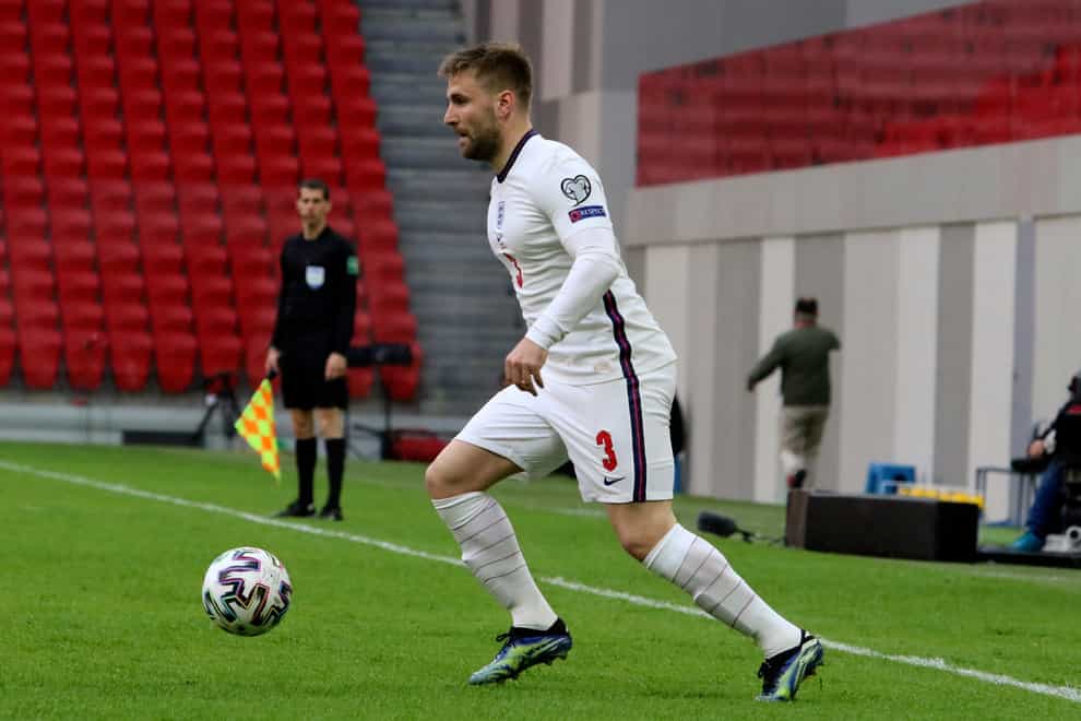 Luke Shaw in action for England
