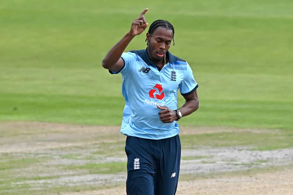 England’s Jofra Archer celebrates taking a wicket